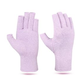 1pair Compression Arthritis Gloves Pain Relief Gloves ( Buy A Size Up ) (Color: Purple, size: S)