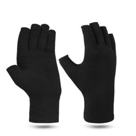 1pair Compression Arthritis Gloves Pain Relief Gloves ( Buy A Size Up ) (Color: Black, size: M)